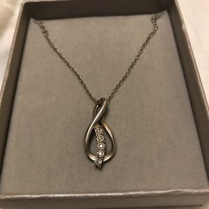 Zales silver and diamond necklace